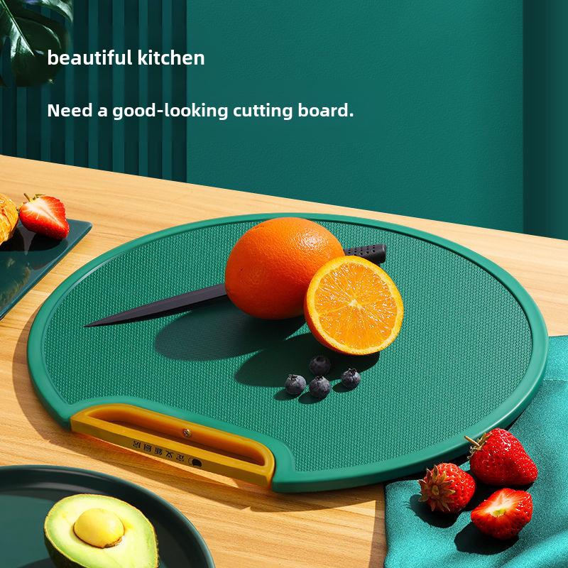Durable, Mold-Resistant PE Stand-Up Cutting Board - Food-Safe, Compression-Resistant, Round Plastic Chopping Panel