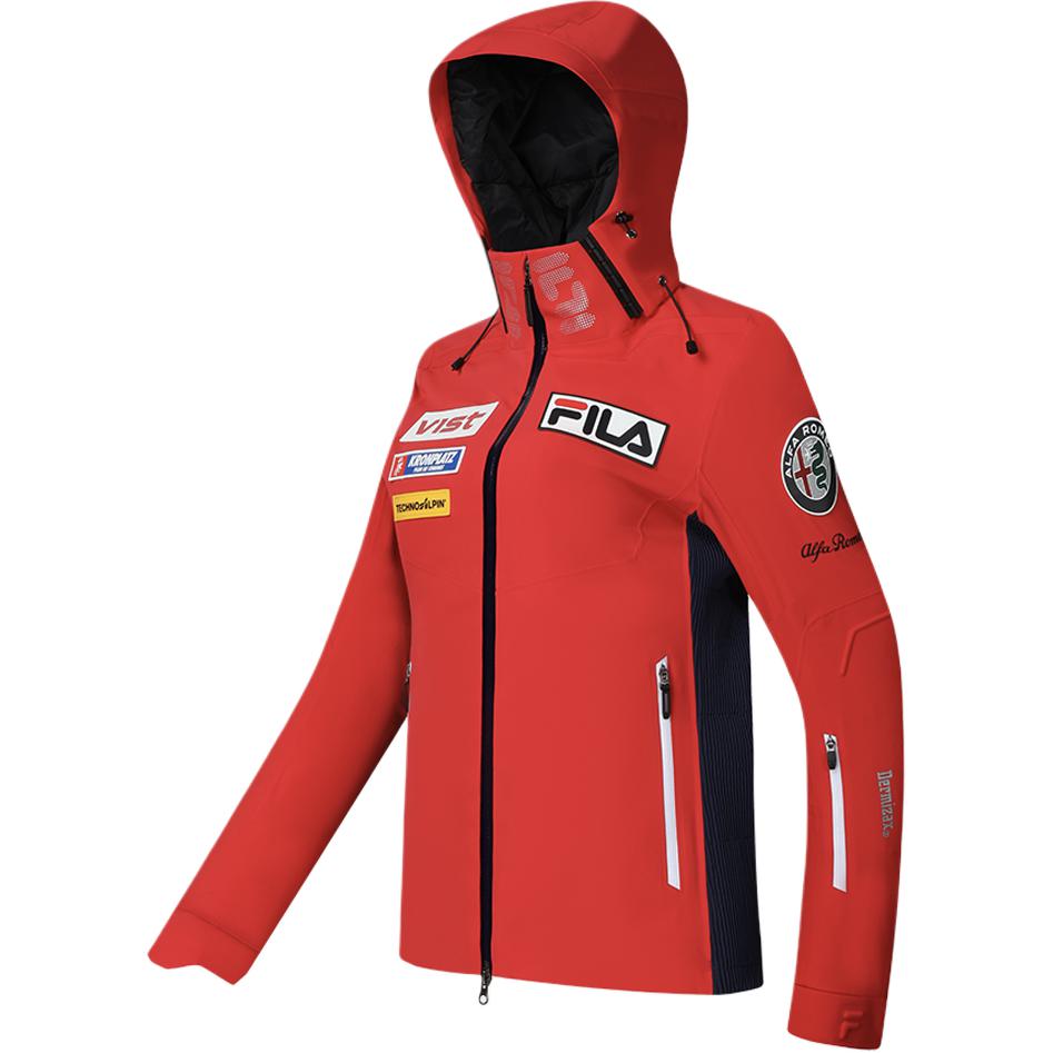 

FILA Official Womens Ski Jacket 2023 Winter New Basic Professional Sports Hooded Coat Women outerwear Red A11W346921F-RD L