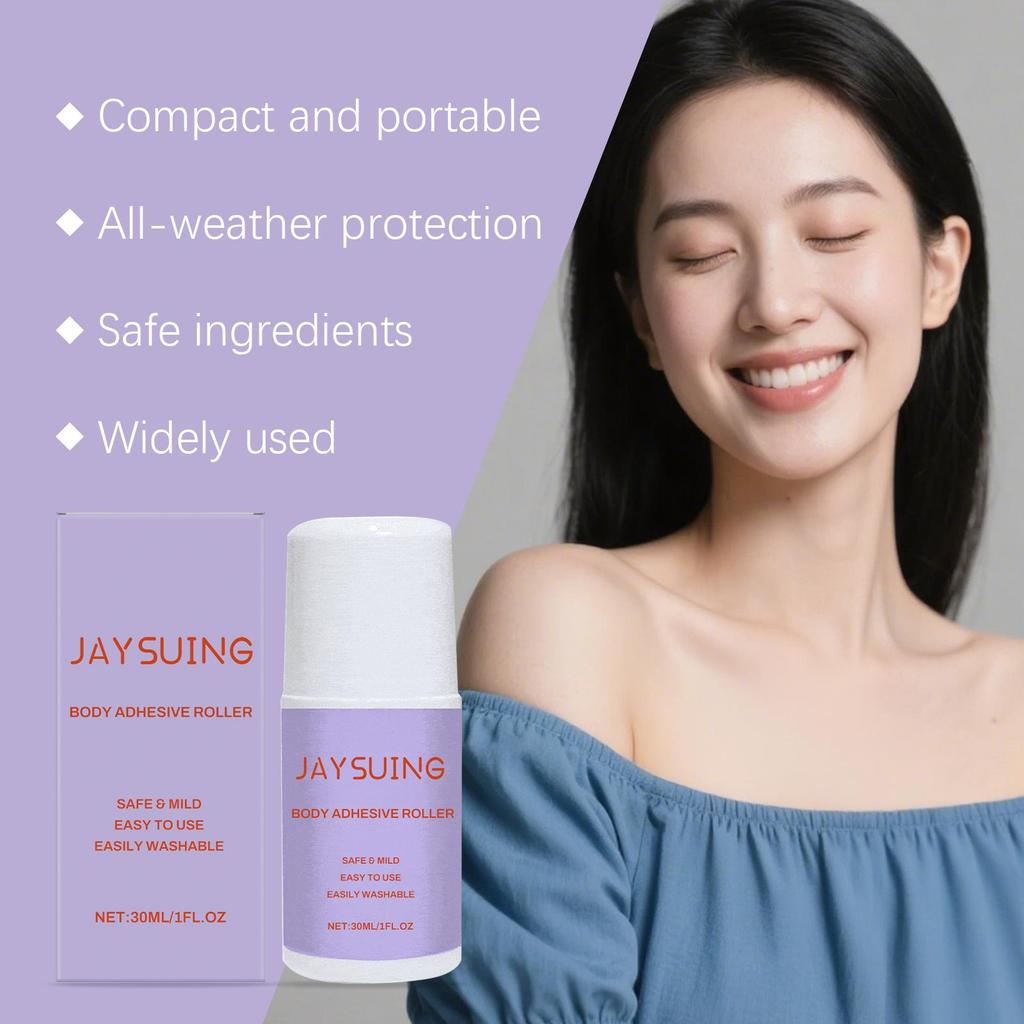 Jaysuing Anti-Exposure Roll-On Adhesive Non-Slip & Leak-Proof Gentle Formula Prevents Exposure Suitable for Whole Body 30ml