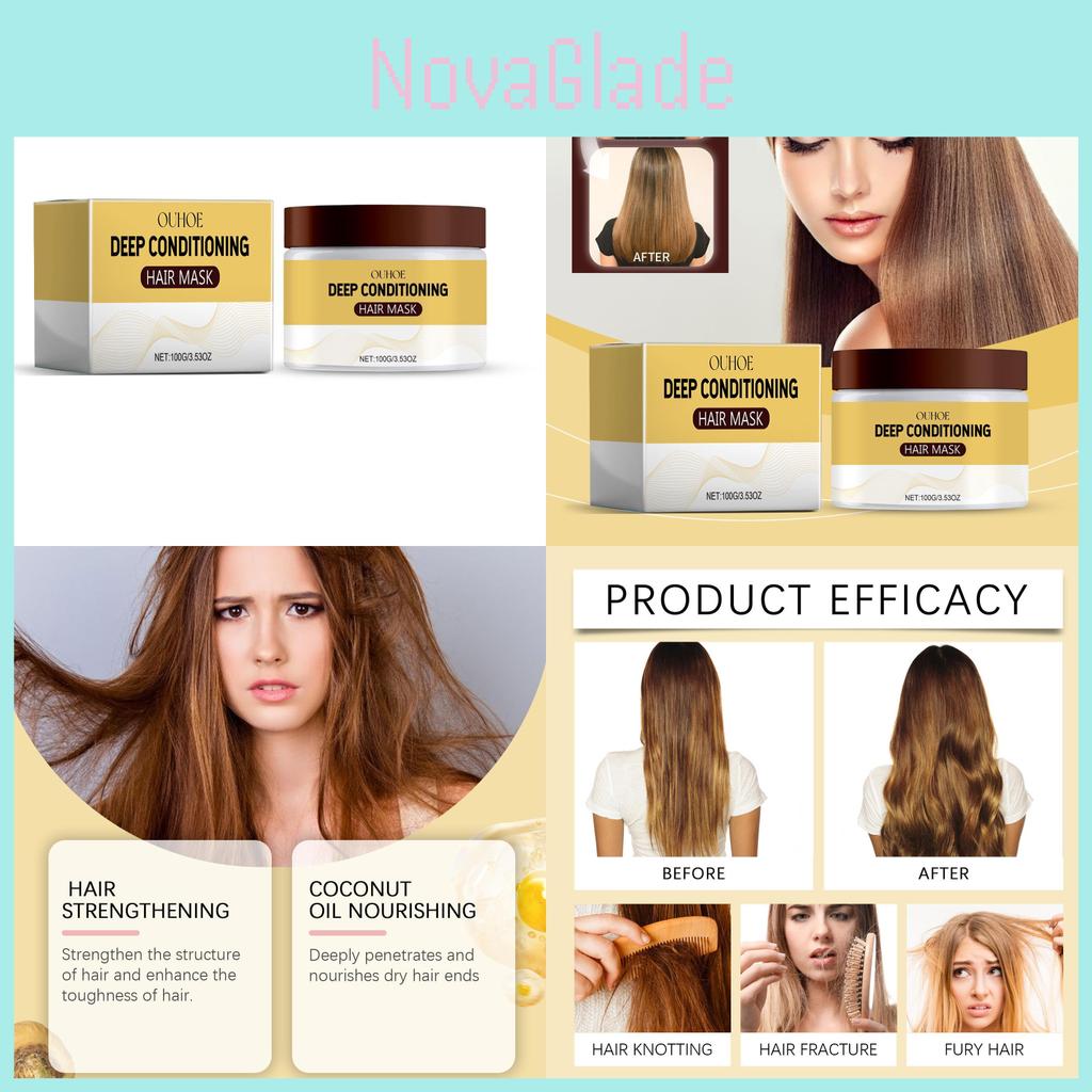 Ouhoe Nourishing Collagen Hair Mask For Dry Damaged Hair Repair And Hydration