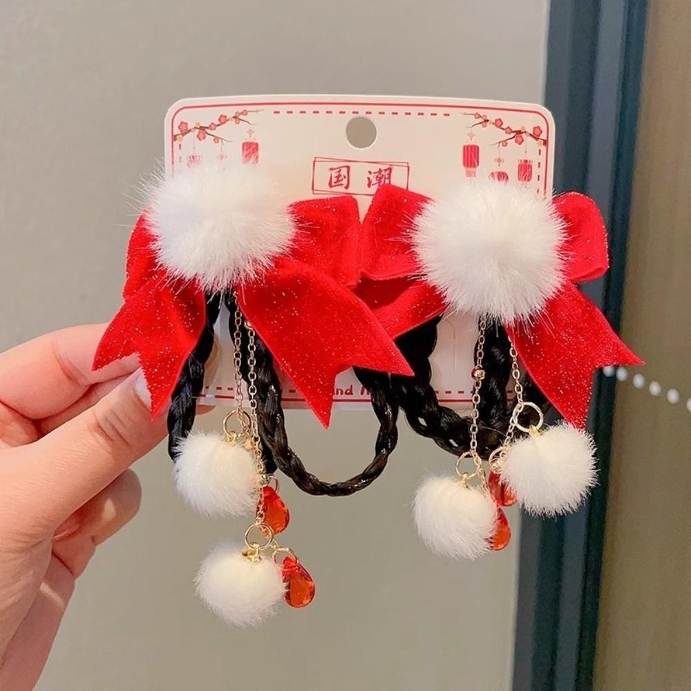 Tassels Japanese Kimono Headwear Cloth New Year Bow Hairpin Chinese Tassel Fan Hairpin Women/Kids