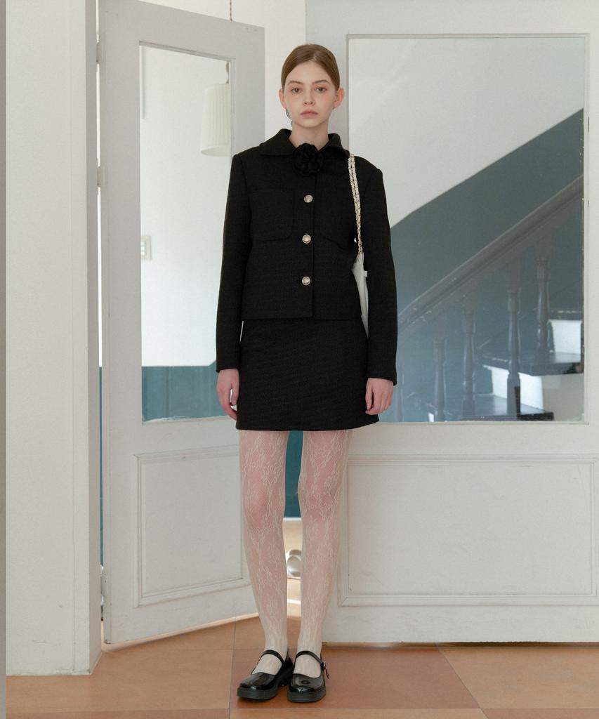 Anoetic Classic Tweed Skirt_Black