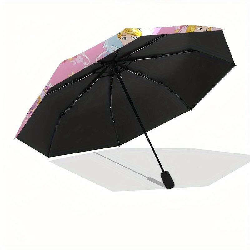 Princesses, Disney Automatic Opening and Closing Umbrella, Compact Travel Umbrella, Lightweight and Portable, Suitable for Beach Commuting B