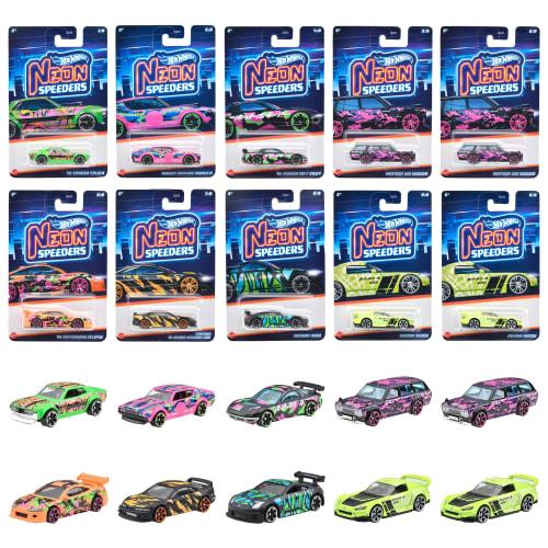 

Hot Wheels Neon Speeders Assortment - Urban Camo [Box of 10 Mini Cars] [Ages 3 and Up] 986B-HLH72