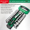 12/21pcs  Spanner Wrench Box Car Socket 1/4" 3/8" Spanner Kit Tools Repair Ratchet Set Bike Car Socket Spanner Repairing Kit