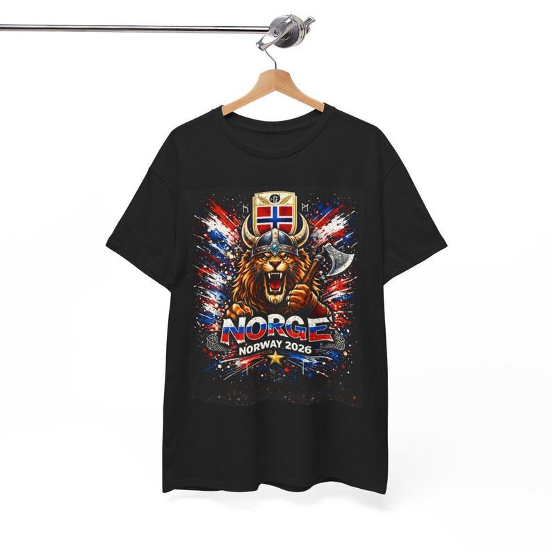 Norway Norse Viking Lion Street Art Tee | World Cup 2026 Norwegian Soccer Fan T-Shirt | Gift S