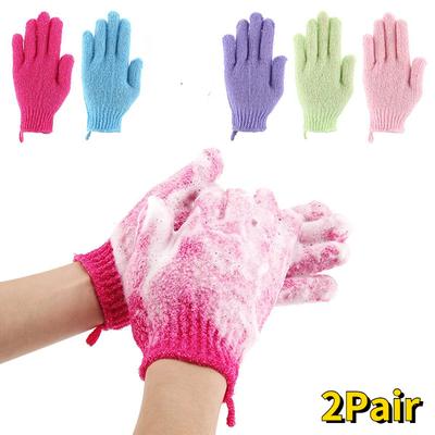 2pairs Bath For Peeling Exfoliating Mitt Glove For Shower Scrub Gloves Resistance Body Massage Sponge Wash Skin Moisturizing SPA Foam