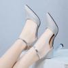 Fashion Thick-heeled High-heeled Shoes Female Fairy Wind Summer New All-match Girl Pointed Toe Strap Sandals for Women’s