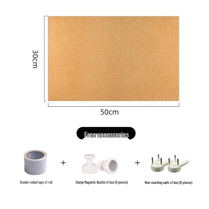 Self-Adhesive Magnetic Cork Wall Board for Photos and Messages