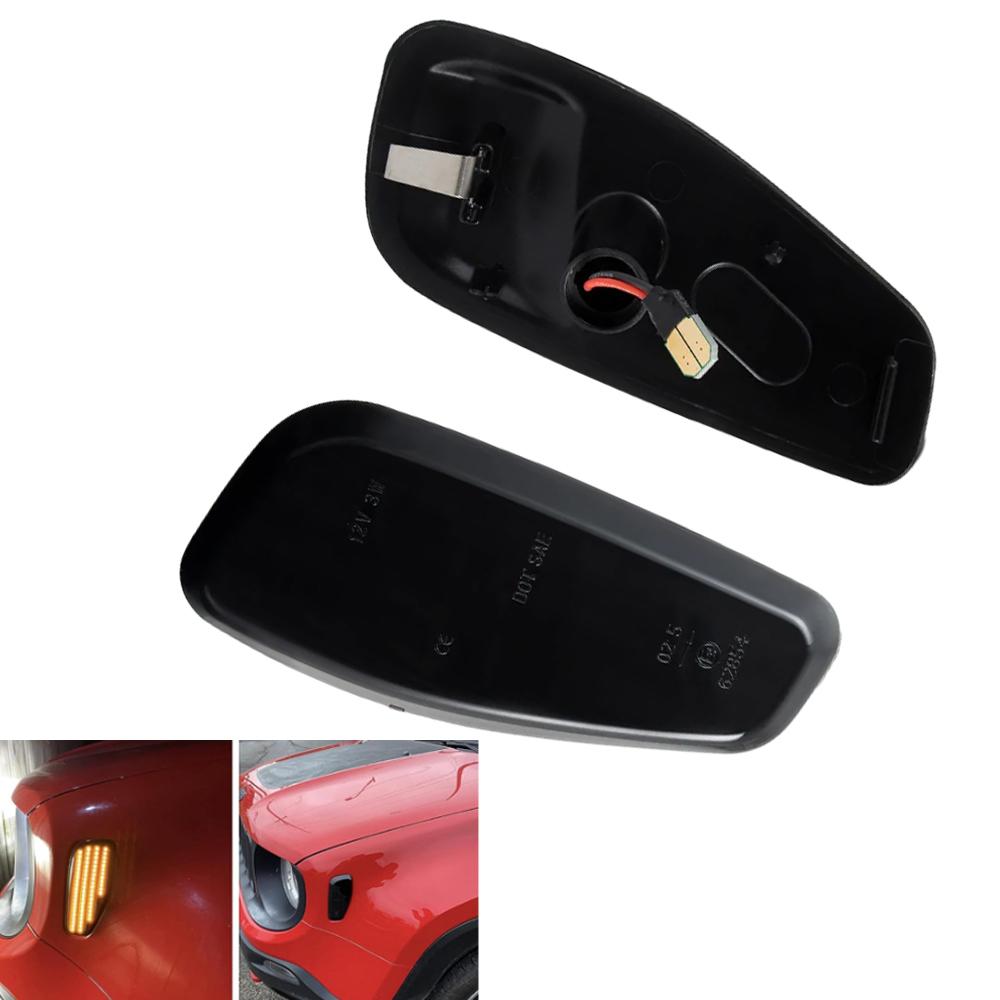 LED Side Marker Lights Turn Signal Light Sequential Blinker Lamp Amber For Jeep Renegade 2014 2015 2016 2017 2018 2019 2020 2026