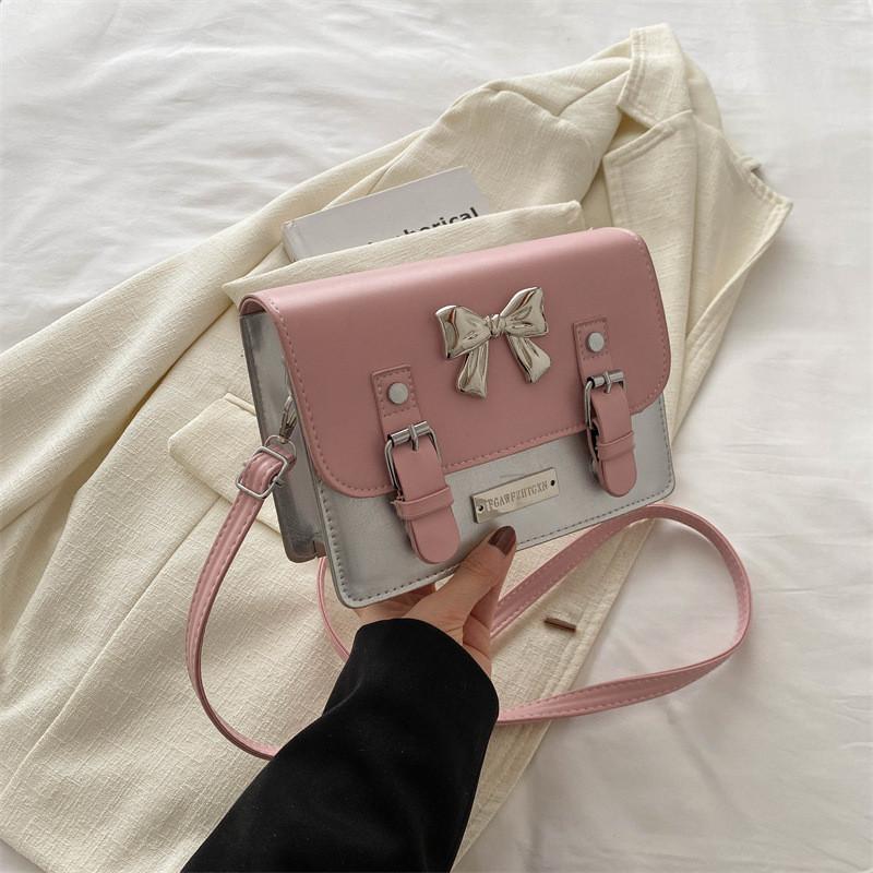 Stylish Korean Fashion Trendy Bowknot Handbag For Women In Elegant Black And Pink Options