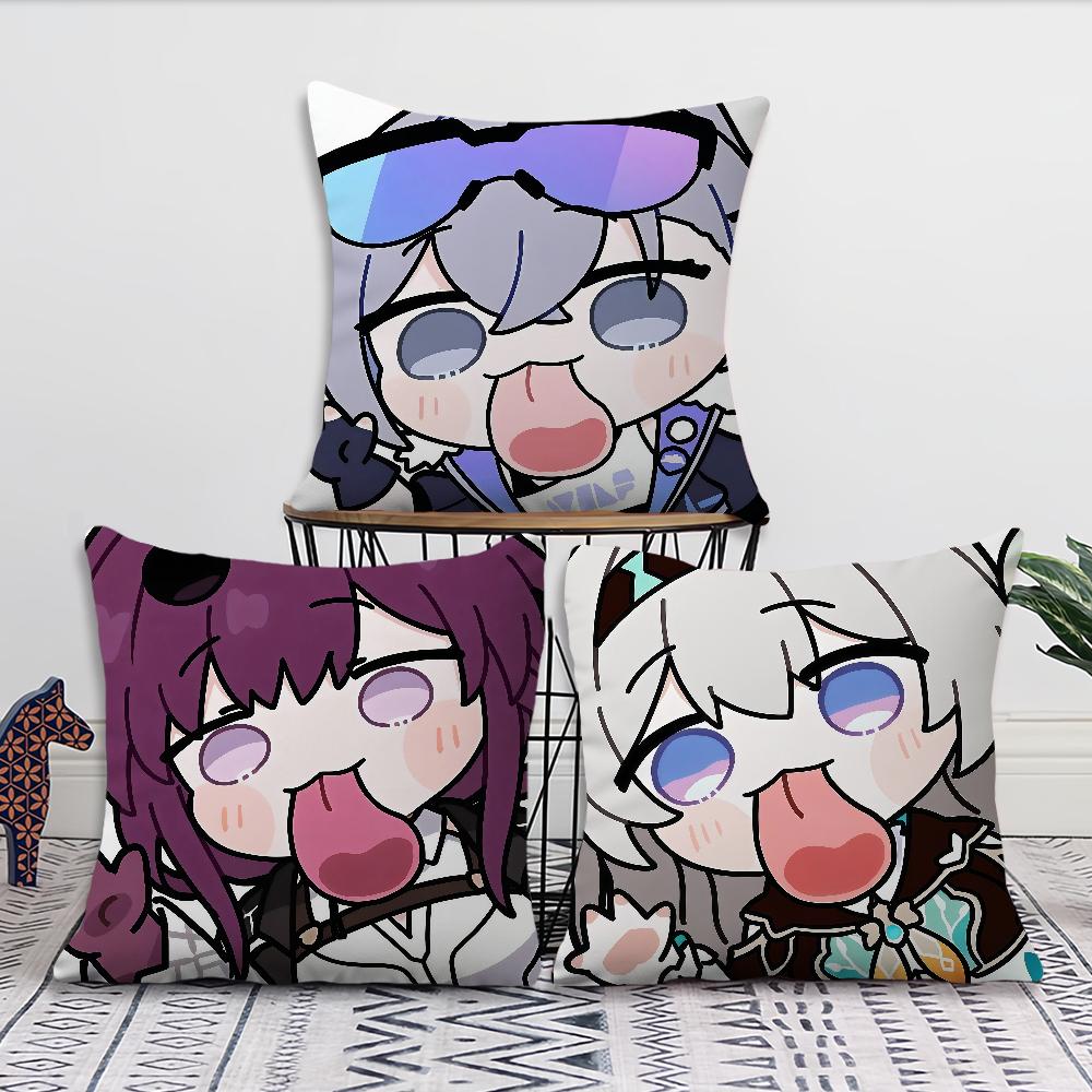 Game Honkai Star Rail face Q-version cushion cover Pillow Cover Decoration Room Home Sofa living Office Car Nordic Simplicity