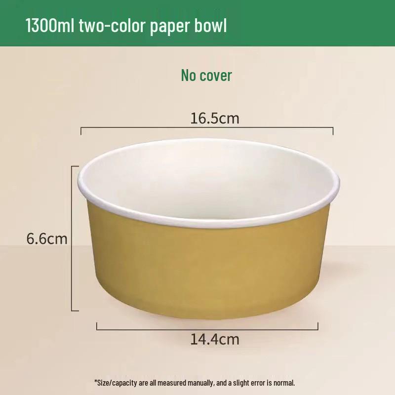 Kraft Paper Disposable Bowl - Ideal for Rice, Salad, Lunch, Takeout, Fast Food, and Fruit.