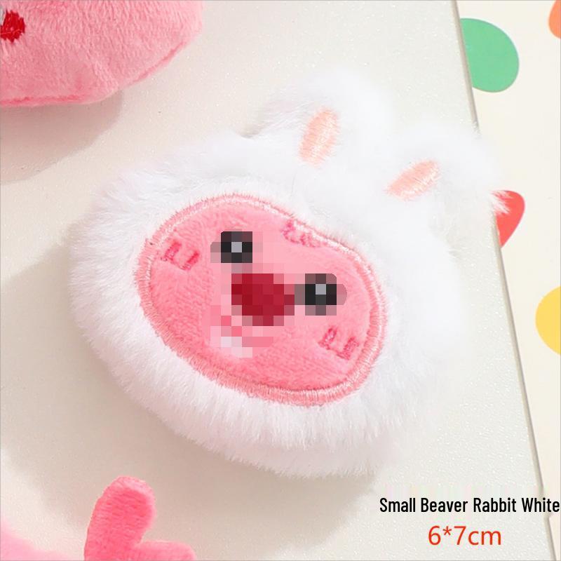 Adorable Plush Bear & Rabbit Brooch Keychain for Kids & Women - Cute Bag or Pin Accessory