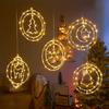 Warm White 3D Christmas Hanging Rotating Star Moon Night Lights for Merry Christmas New Year Holiday Tree Window Wall Decoration
