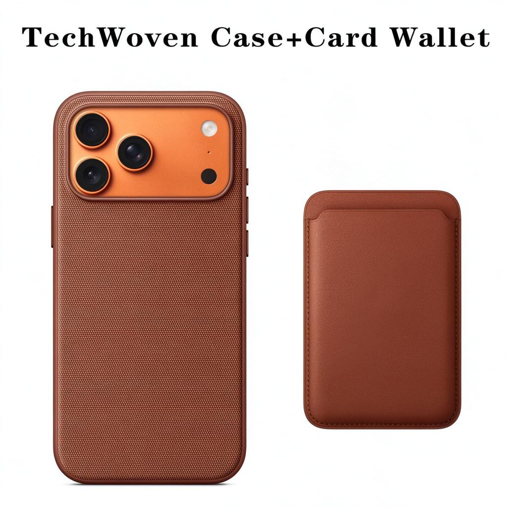 For Magsafe Premium Tech Woven Leather Case For iPhone 18 17 16 15 14 13 12 Pro Max With Magnetic Card Holder Shockproof Cover
