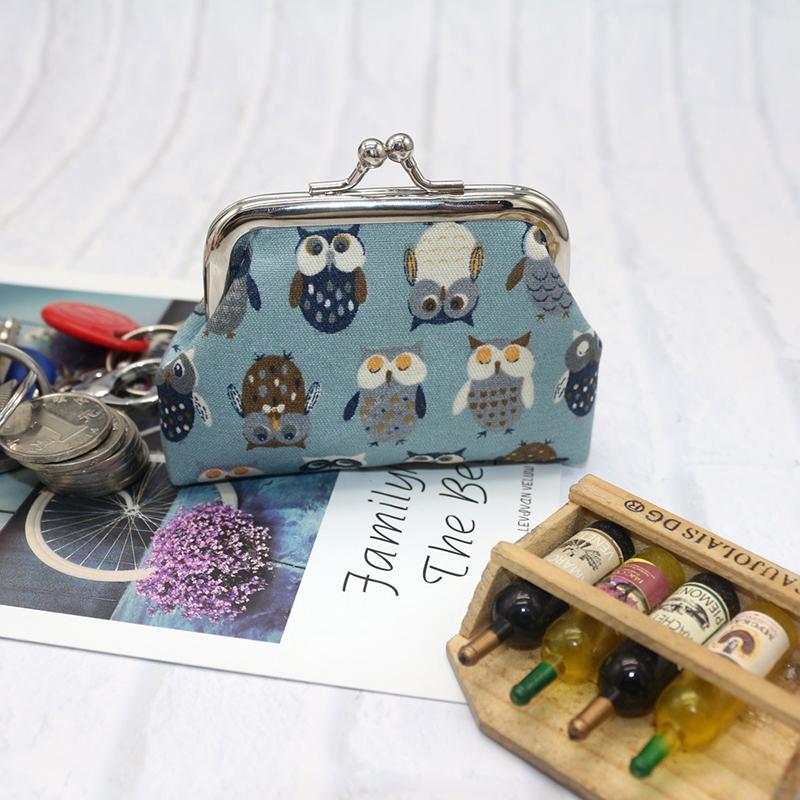 Cute Cartoon Printed Owl Coin Purse Wallet Hasp Pocket Money Purse Wedding Candy Bag