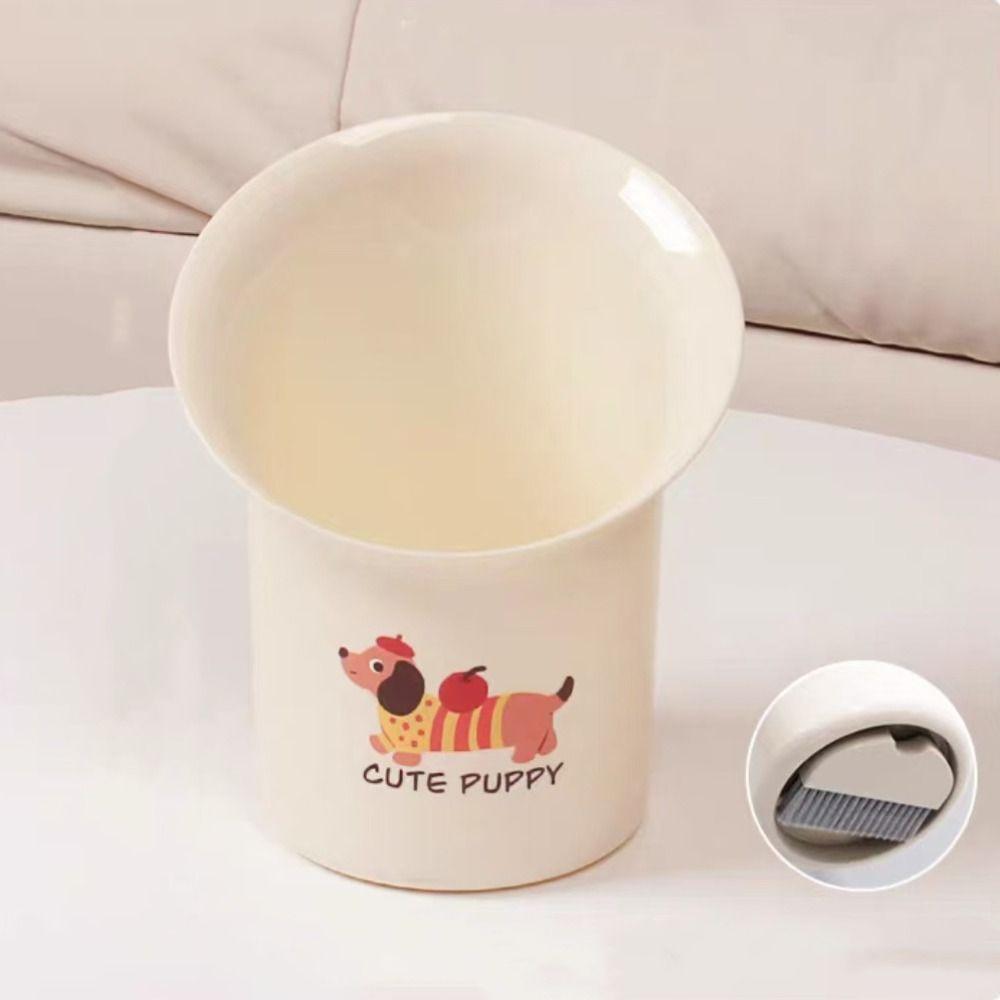 Cute Desktop Trash Can Large Caliber Paper Basket Multifunctional Rubbish Bin  Living Room
