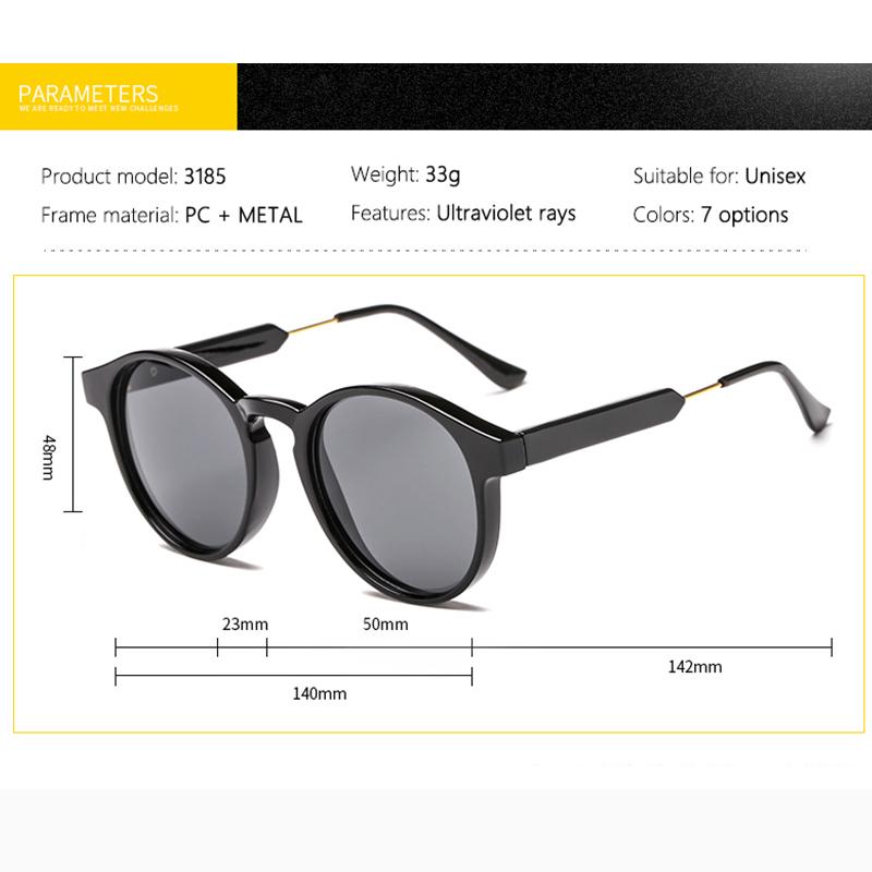 Xiaomi New Trendy Retro Sunglasses Texture Round Frame Sunglasses Fashion Sunglasses 3185