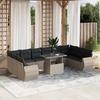 VidaXL Garden Lounge Set 11 Pcs with Light Grey Cushions Wicker 3268782