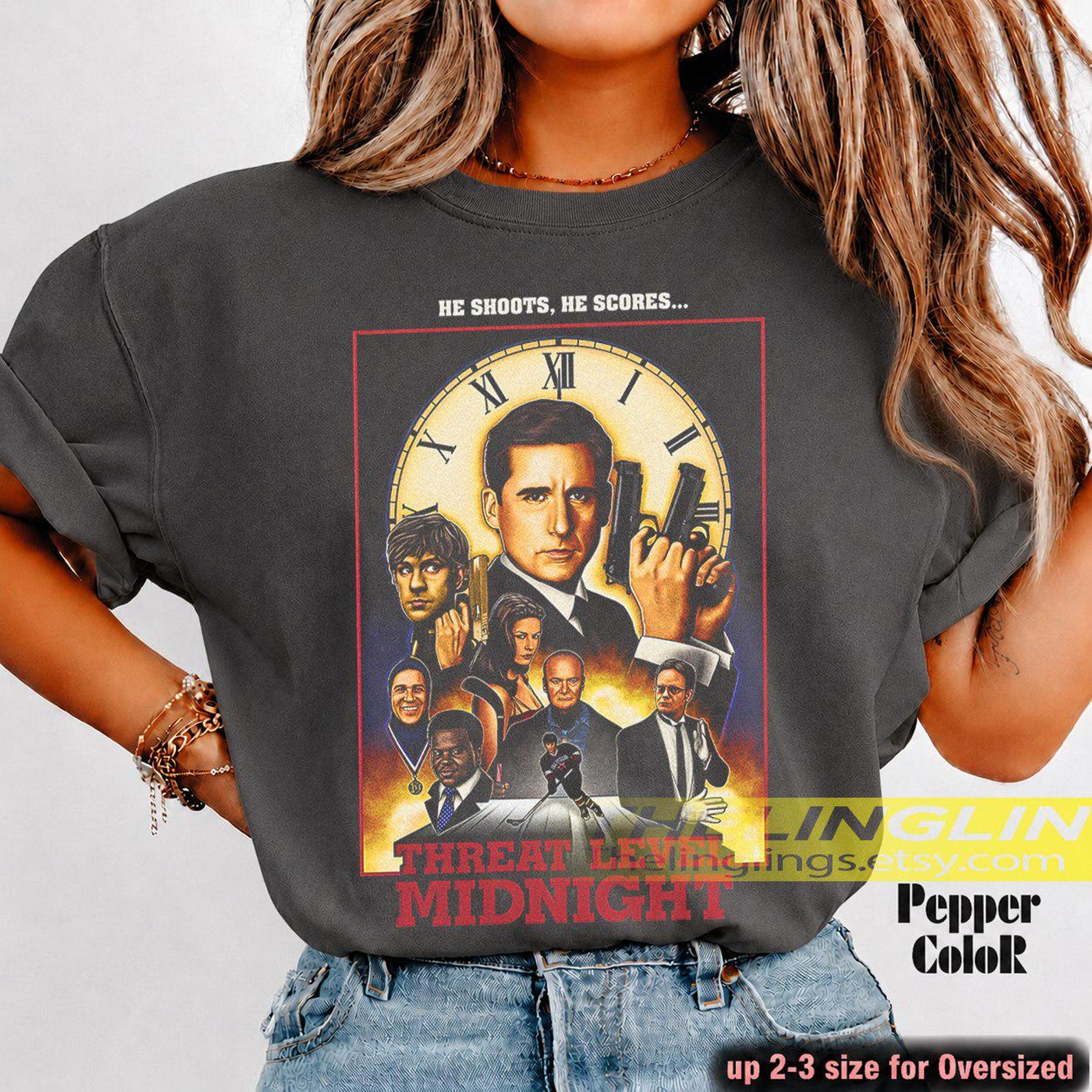 Threat Level Midnight T-Shirt, The Office Tv Series Tee, Unisex Softstyle Tee, Funny TV Show Shirt, Office Fan Gift RZ L