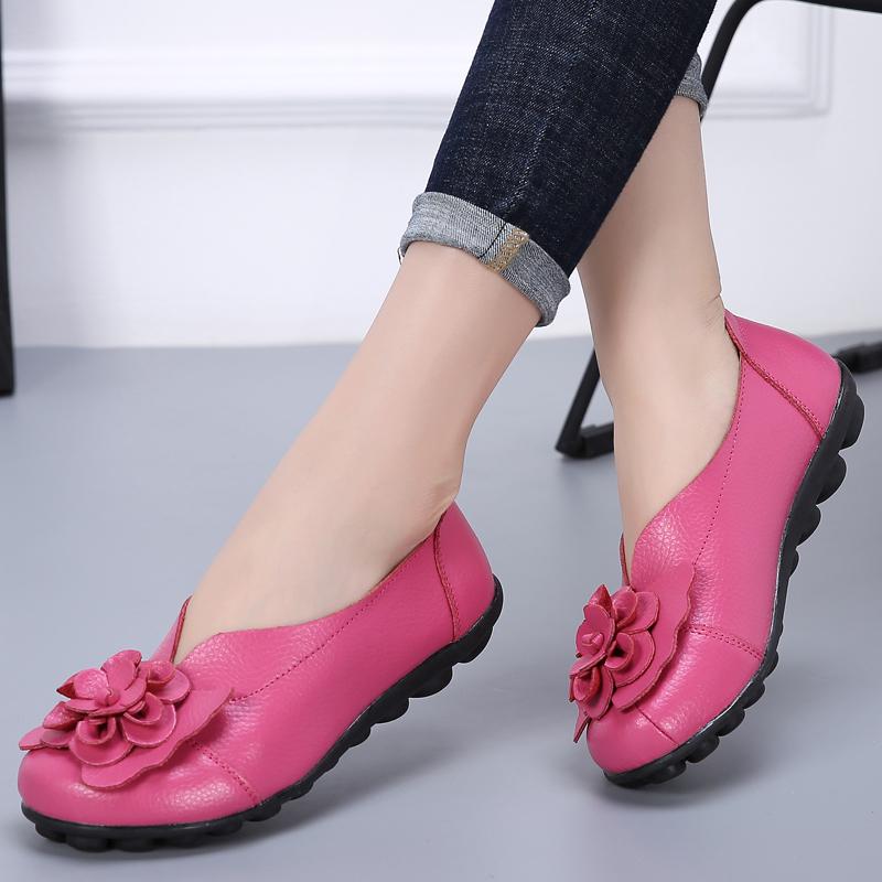 

Модные женские балетки Модные женские лоферы из натуральной кожи Удобная женская обувь Мокасины Обувь для медсестер Слипоны Балетки для ходьбы 44