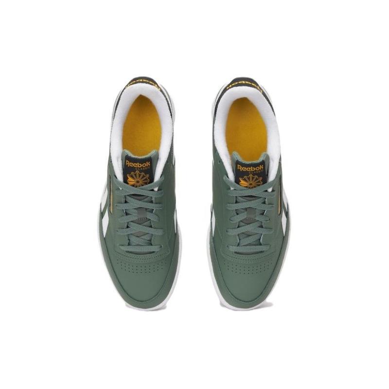 Reebok Club C Series Cushioning, Wear Resistant Low top Skateboard Shoes Unisex Green White Sneakers 100075032