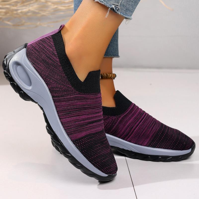 

Travel single shoes spring and autumn foot cover large size low-top fly-woven sports shoes mountaineering outdoor casual shoes women 42 фиолетовый
