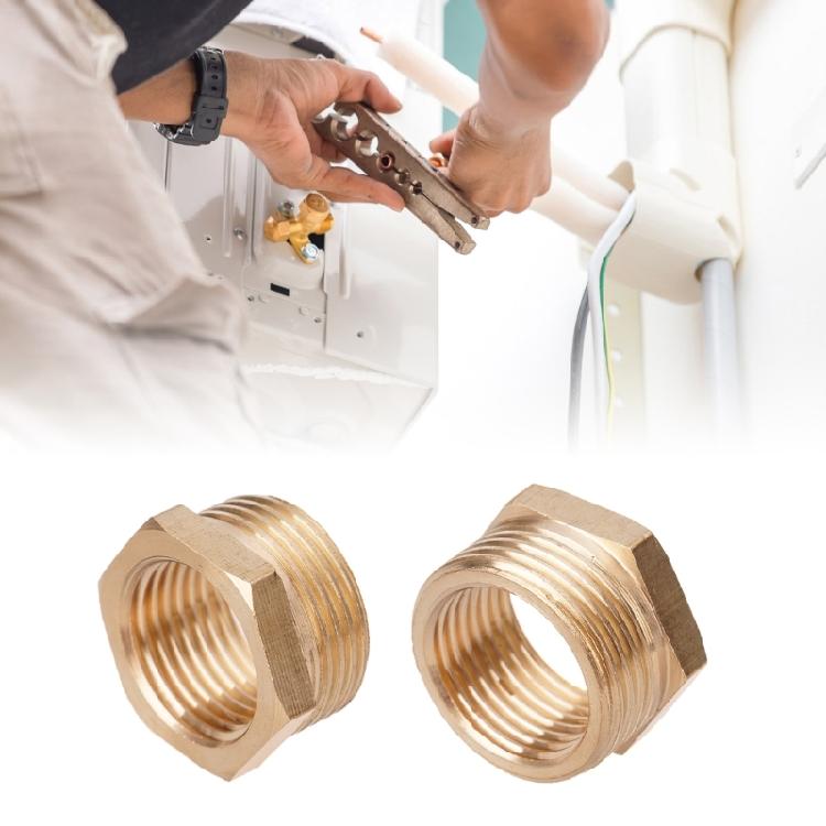 6Pcs Brass Pipe Fitting Reducer 3/4in To 1/2inch Reducer Hoses Tube Atapter