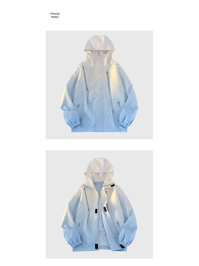 Hong Kong Style Gradient Windproof Water-Repellent Windbreaker Men's Casual Jacket for Spring and Autumn