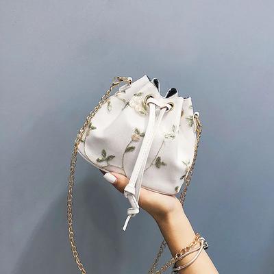 Damen Messenger-Tasche, feminin, im Bohemia-Stil, aus Segeltuch mit Kordelzug, Schultertasche mit Perlen