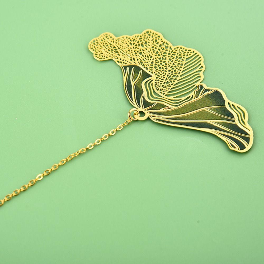 Lotus Leaf Metal Bookmark Pendant Rose Bookmark Stationery Lotus Leaf Book Mark  Student
