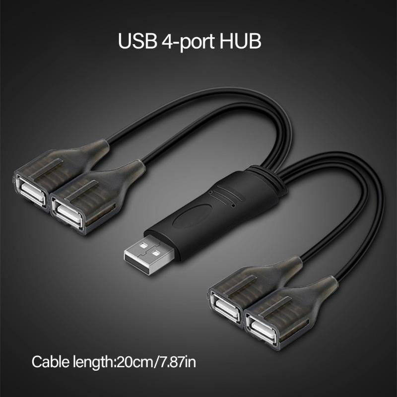 4 in 1 USB Y Splitter Cable USB Power Splitter Cable USB2.0 Male to 4 USB Female Splitter Cable Charging Data Transfer