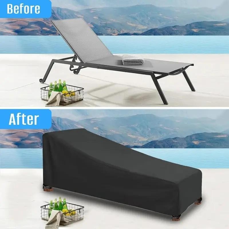 Heavy Duty Outdoor Lounge Chair Covers - Durable Oxford Fabric,  All-Season Patio & Poolside Protection, Patio Furniture Cover