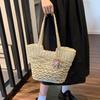 Woven Texture Straw Woven Bag Versatile Design Handwoven Bag Shoulder Beach Bag  Casual Outing