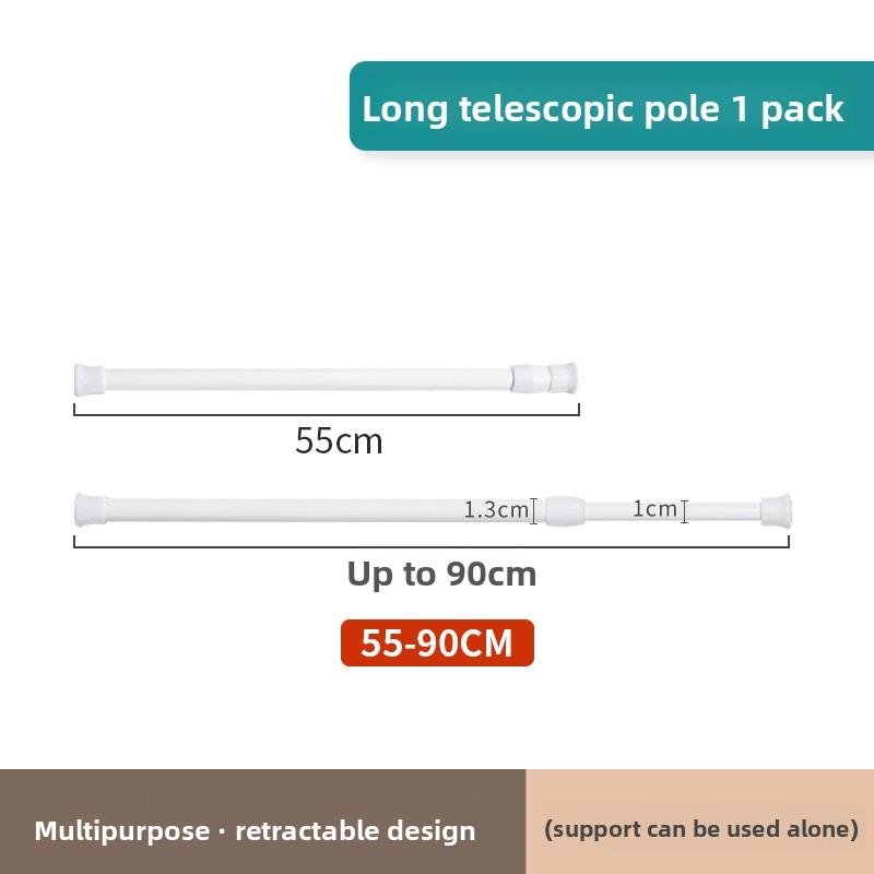 2-Pack Japanese Telescopic Rod Clips, Wall Mount Hook for Curtains and Blinds, PVC Material, 3kg Load Capacity, Multiple Sizes