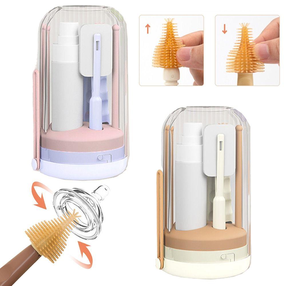 Vertical Drying Rack 7 in 1 Bottle Brush Kit Foldable Baby Bottle Cleaner  Travel Use