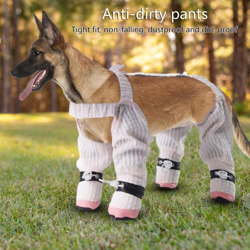 Anti-Dusts Pants,Anti Slip Paws Protector Shoes with Adjustable Suspenders Dog Shoes Leggings,Dog Suspender Boot Gift