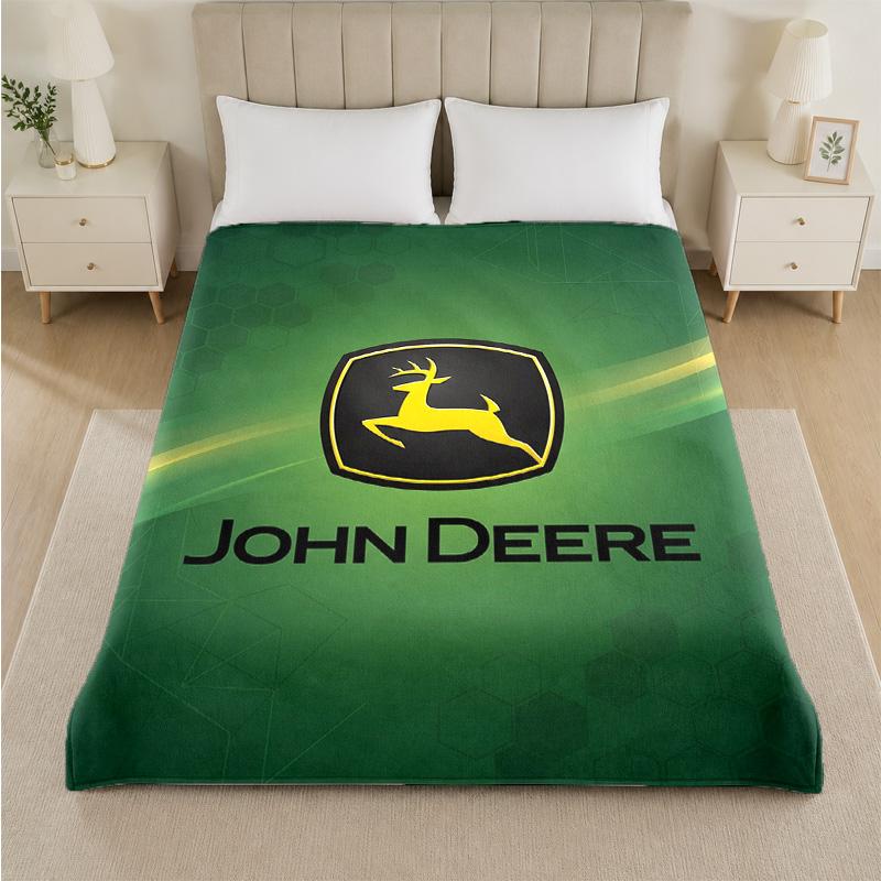 john deere Print Flannel Blanket Cozy Lightweight Plush Throw Blanket For Bed Sofa Household Use