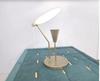 Mid-Century Italian Raw Brass and White Table Lamp Bedroom & Office Lighting Reflector Light