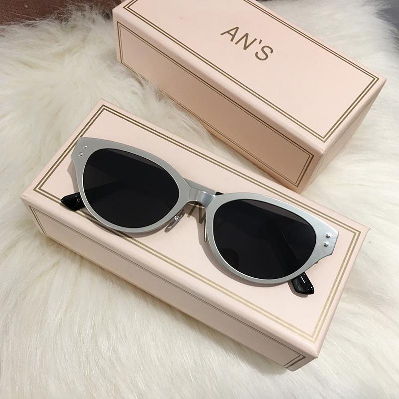 

Korean retro cat eye sunglasses UV protection narrow frame trendy small frame couple sunglasses