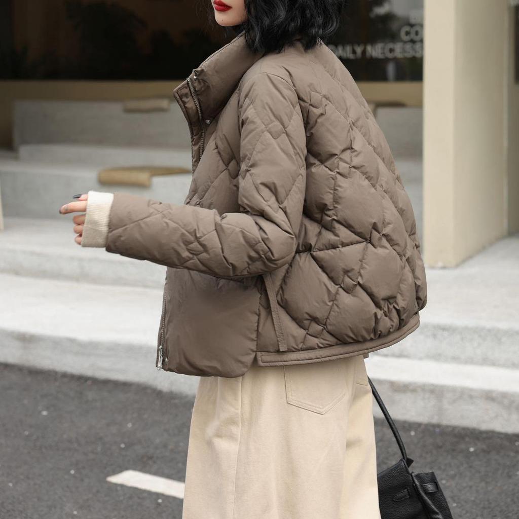 Daunenjacke Damen Winter Kurzer Stil Weiße Entendaunen Warme Und Modische Jacke Große Größe