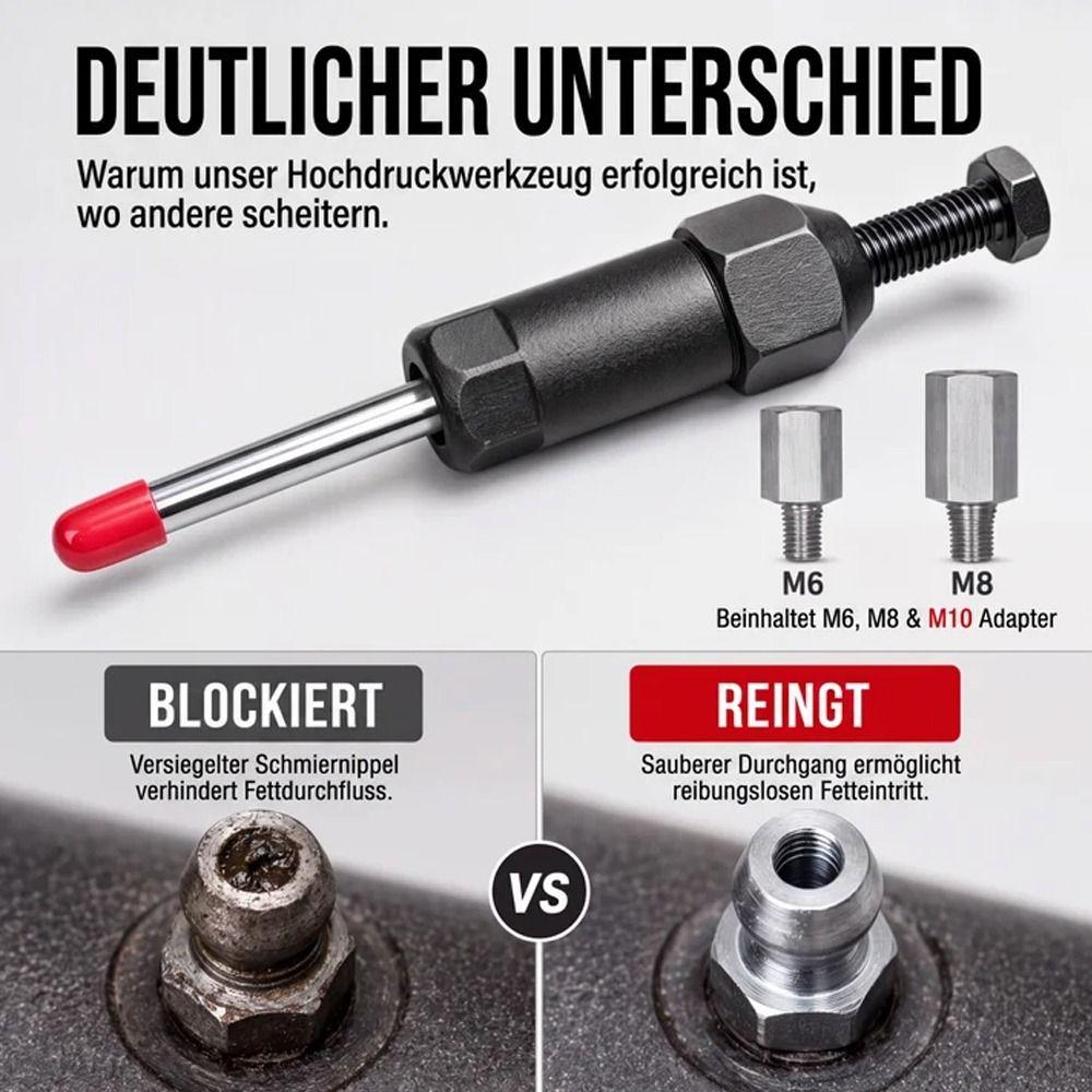 Dual Seal Piston Grease Passage Cleaner Grease Nipple Unblocker Automotive Repair