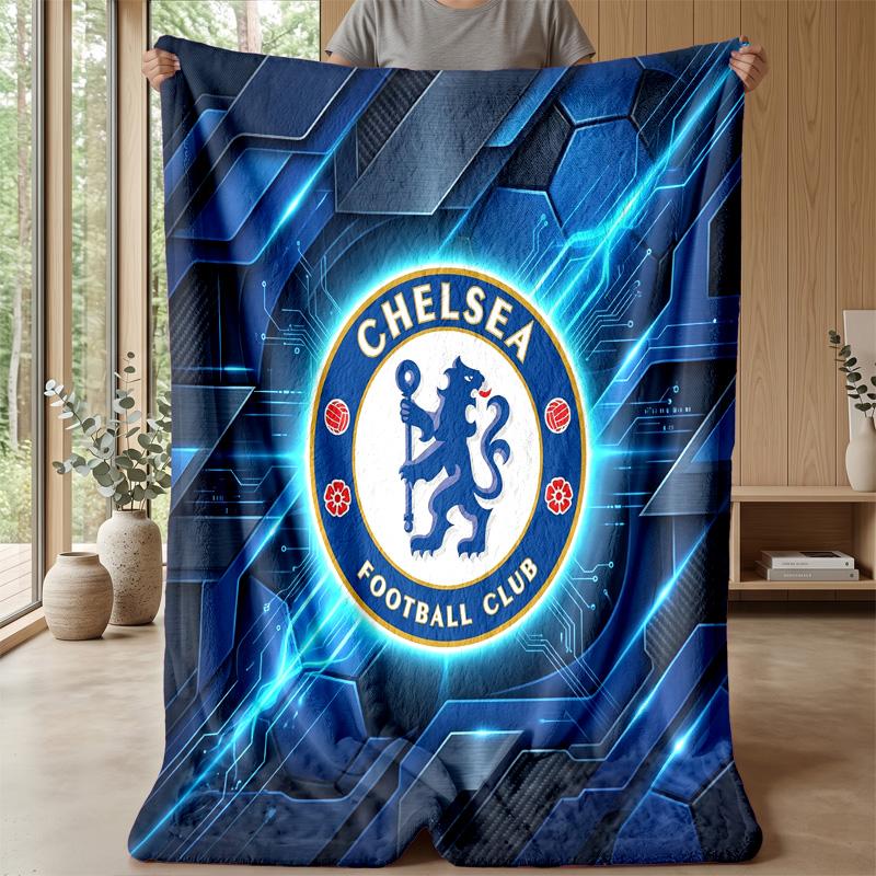 Chelsea FC Theme blanket Soft Flannel Blanket Plush Throw Blanket Cozy Sofa Bed Blanket for Home Decor