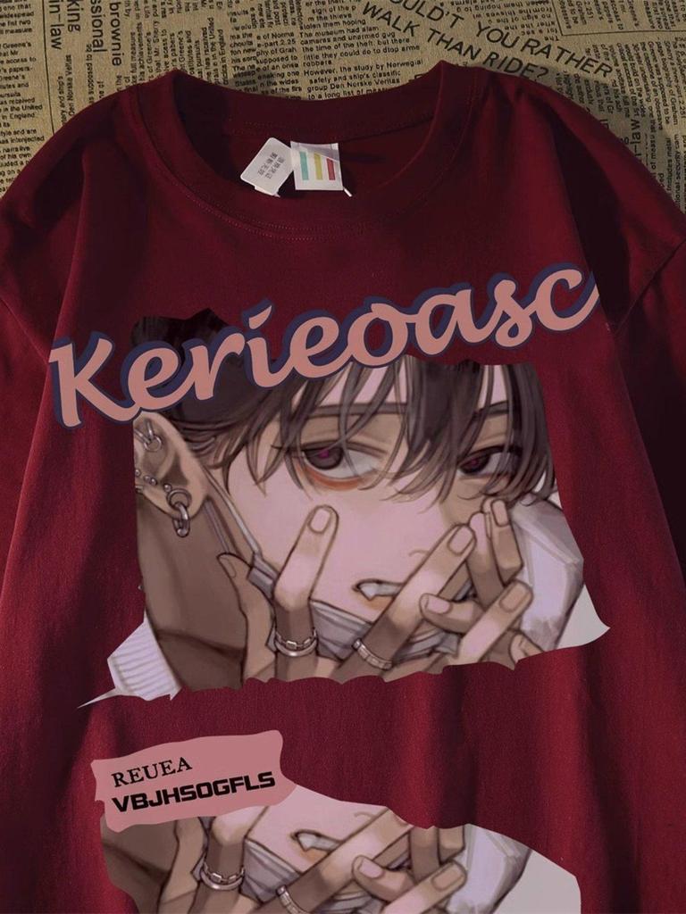 Unisex Japanese Retro Anime Cartoon Loose Fit T-Shirt - Plus Size Available
