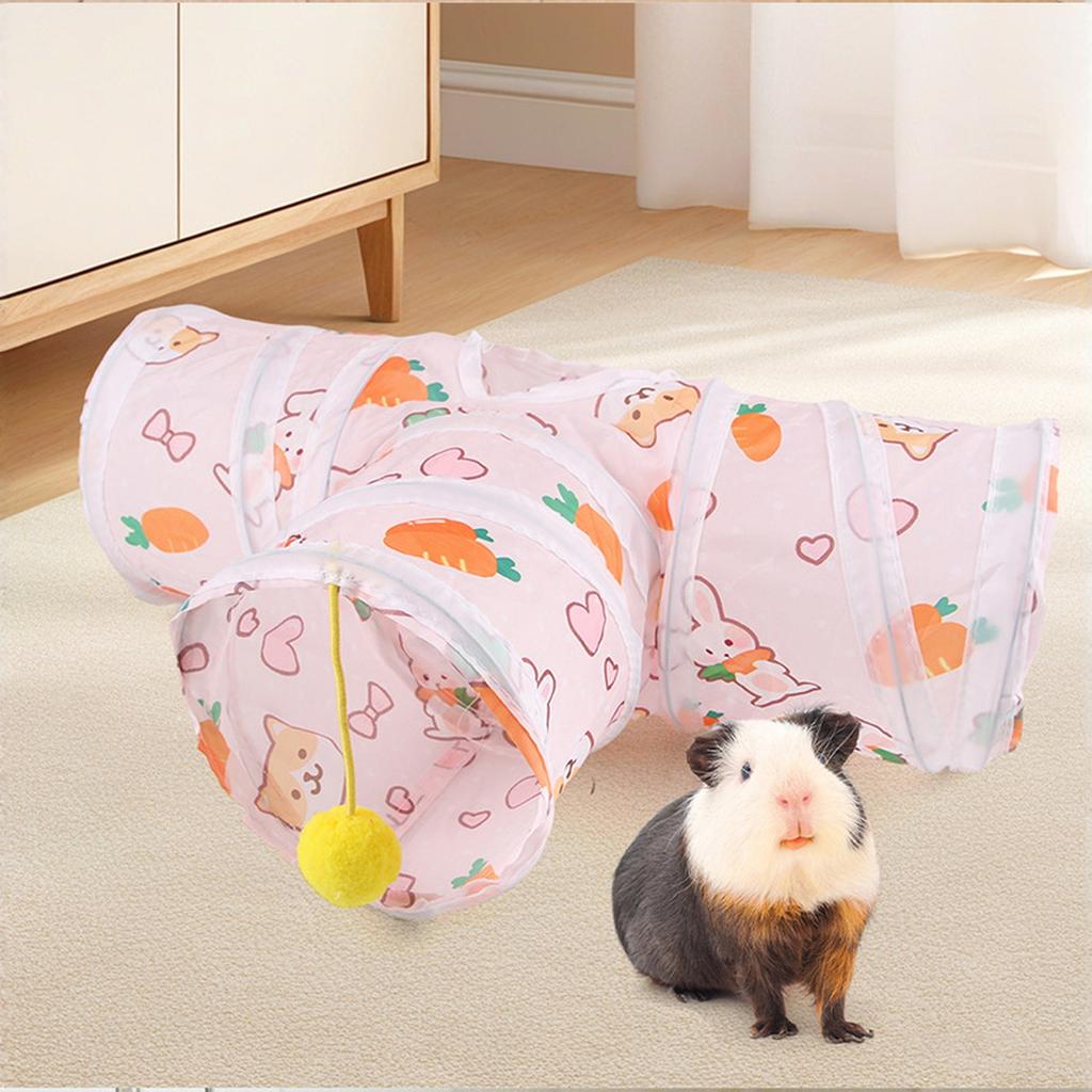 Carrot Hamster Tunnel Foldable Fun Toy Tunnel for Small Ferret Hamster