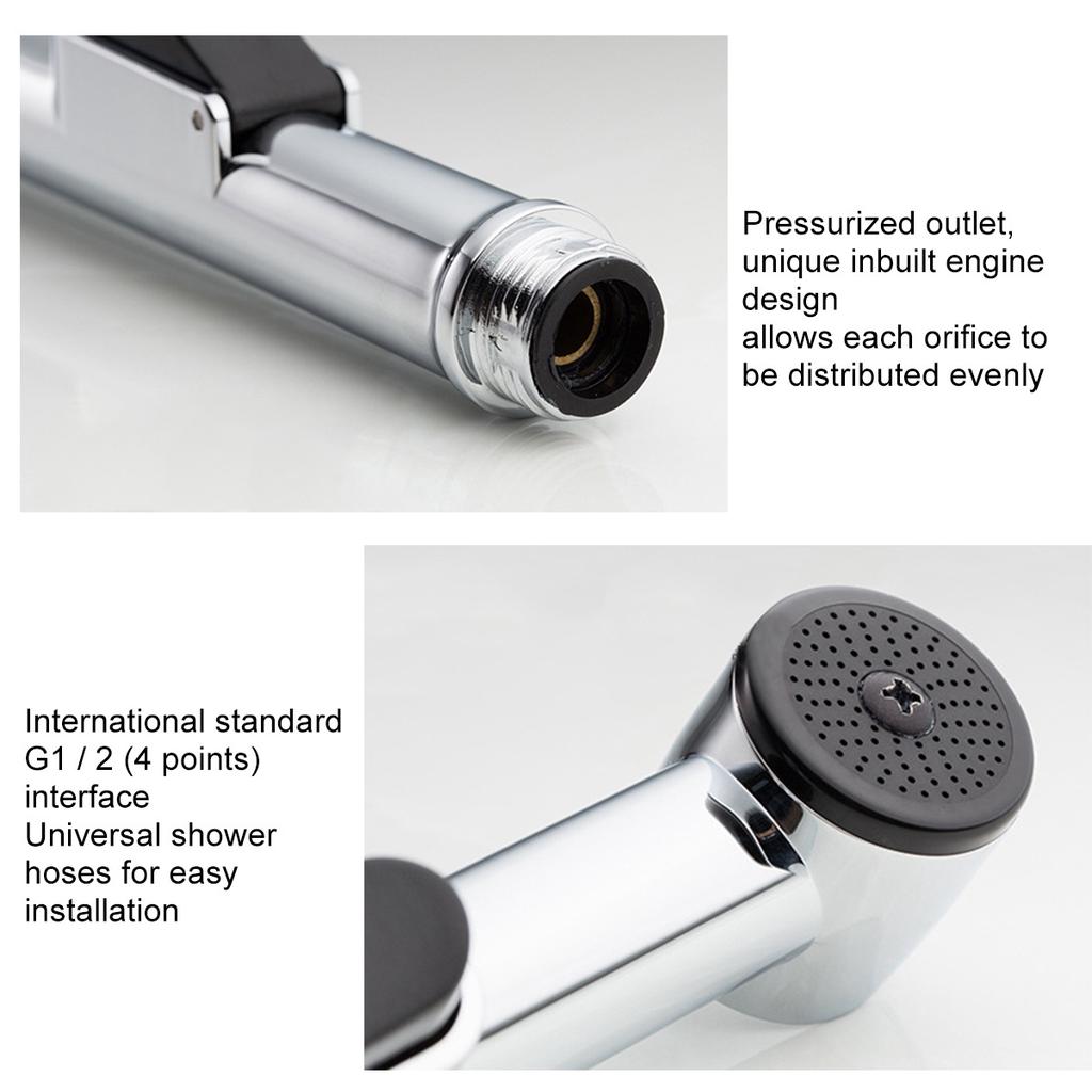 Handheld Bidet Sprayer For Toilet - Bathroom Hygiene Sprayer With Angle Valve (Gun Gray)