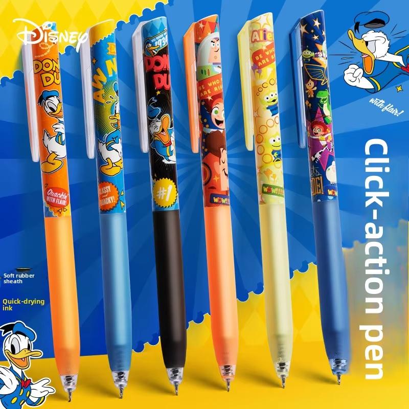 MINISO 3PCS/Set Cartoon Characters Retractable Black Gel Pens Set Bullet Tip 0.5mm School Office Supplies Stationery Anime Accessories