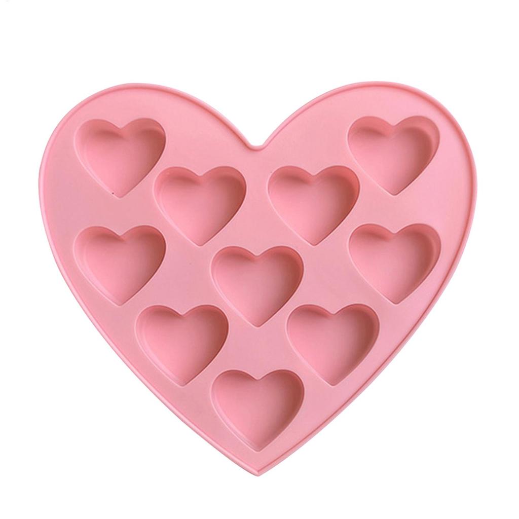 10 Löcher Herz Schokolade Gelee Backwerkzeuge Liebe Form Keks Silikonformen Für Schokolade Gelee Pudding Kuchenformen Küche