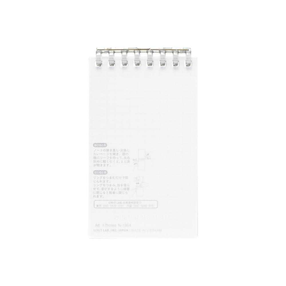 LIHIT LAB Open Ring Memo 40 Pack of Notebook, Size, 8-Hole, Sheets, Clear, 10, N2720-1_10